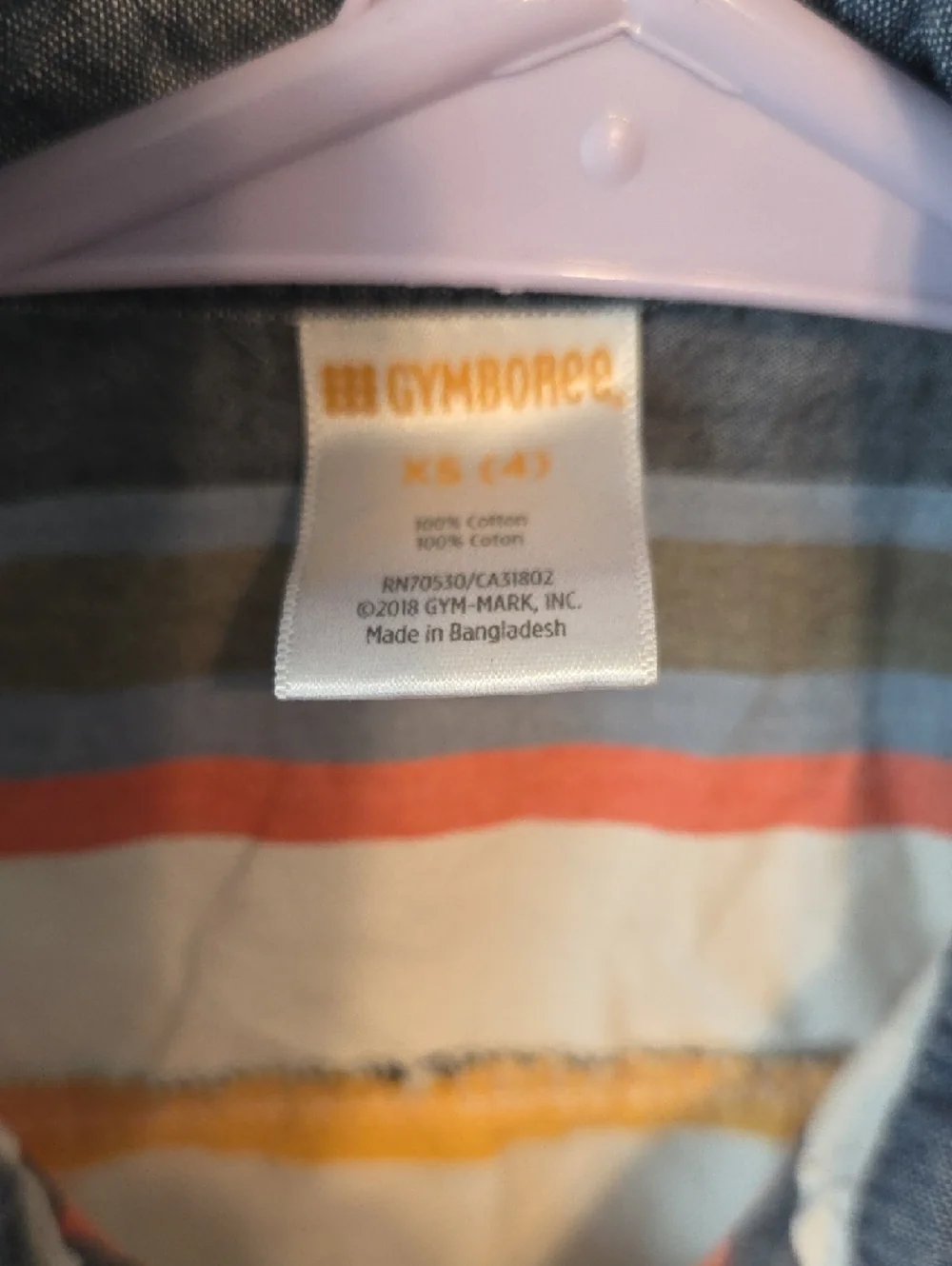 Gymboree Short-Sleeve Button-Down Shirt in White, Blue, Yellow, Coral